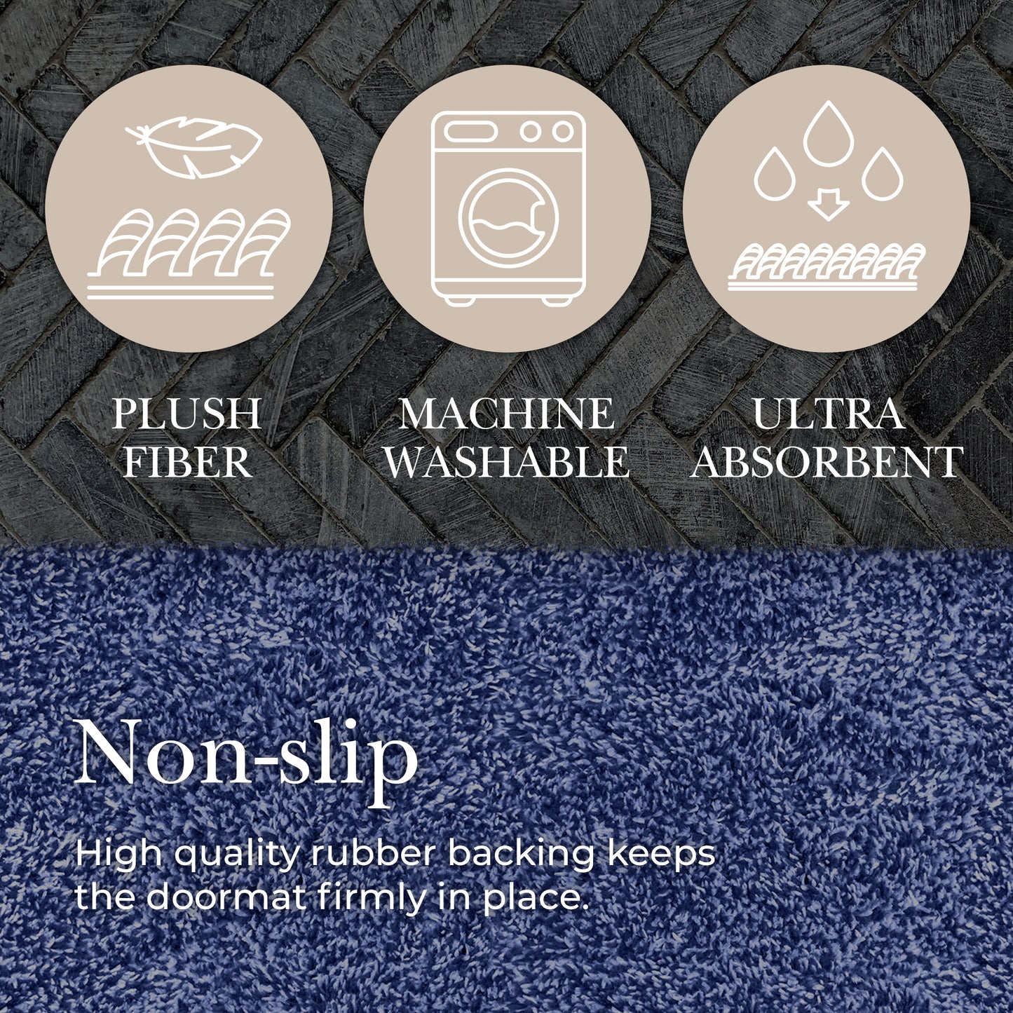 RugMast Indoor Door Mat 20X30 Blue